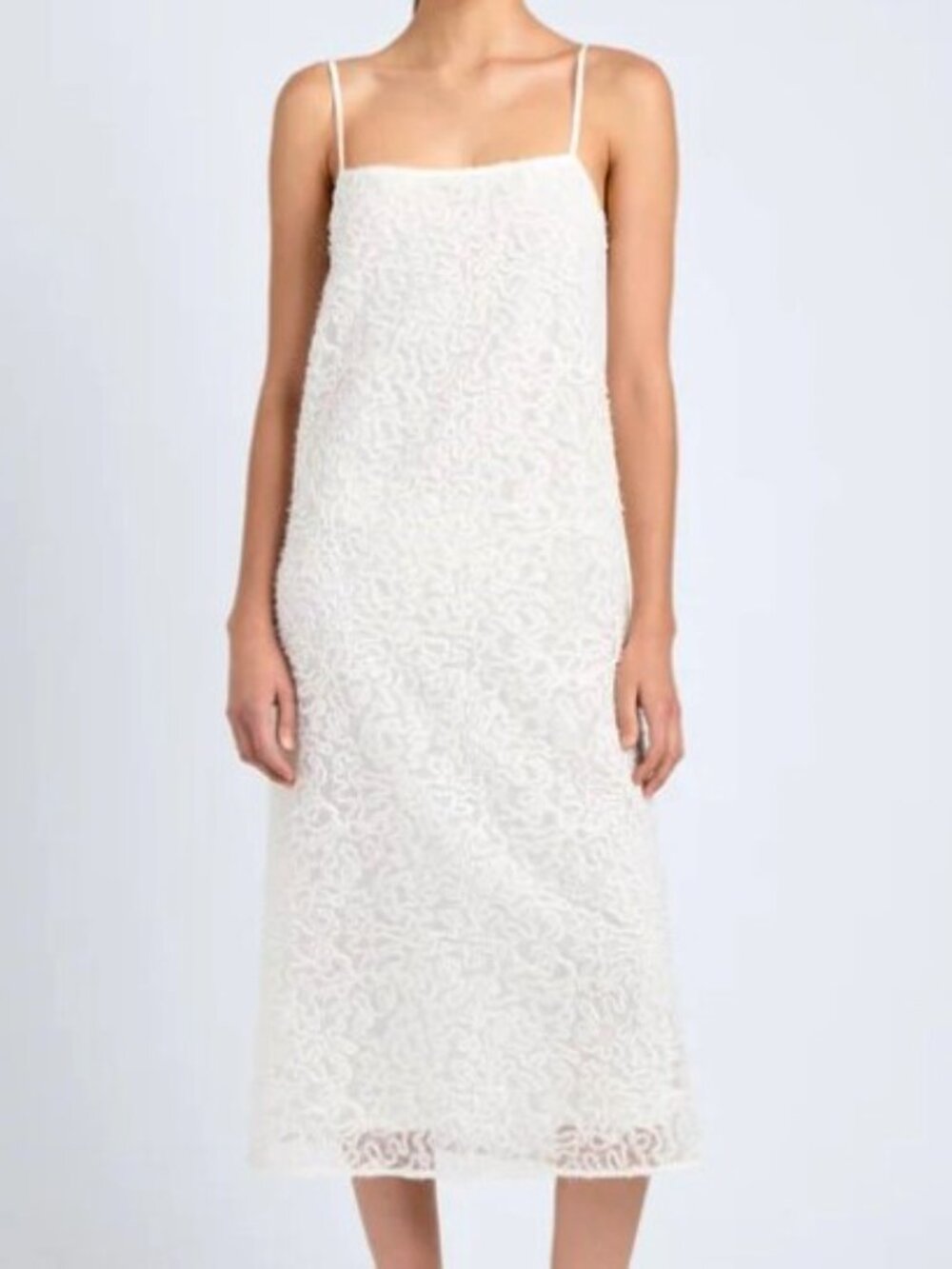 Proenza Schouler Virginie Fringe Embroidery Dress In White - Size 6 - NWT
